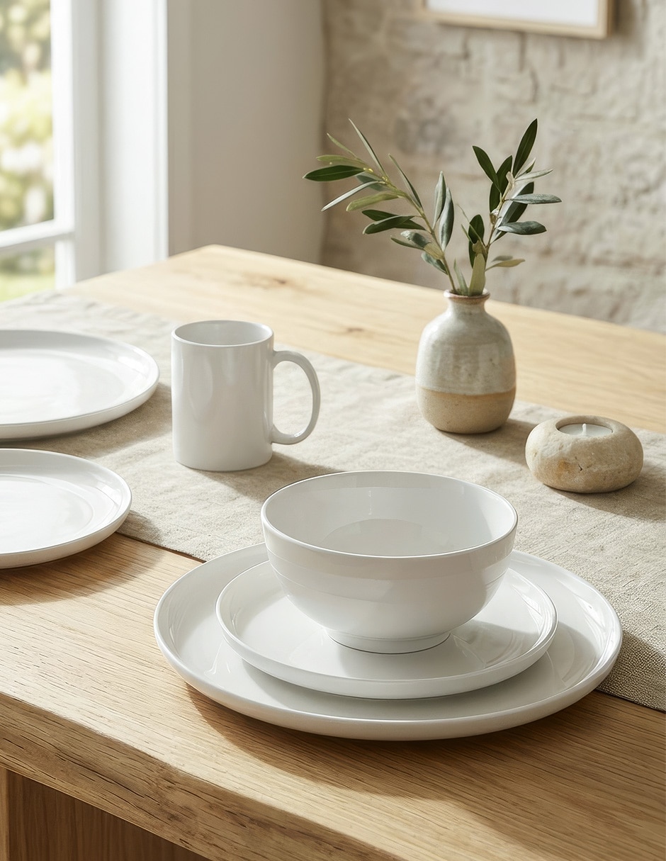 Vajilla cerrada Blanqui de porcelana para 4 personas Vajilla cerrada Blanqui de porcelana para 4 personas